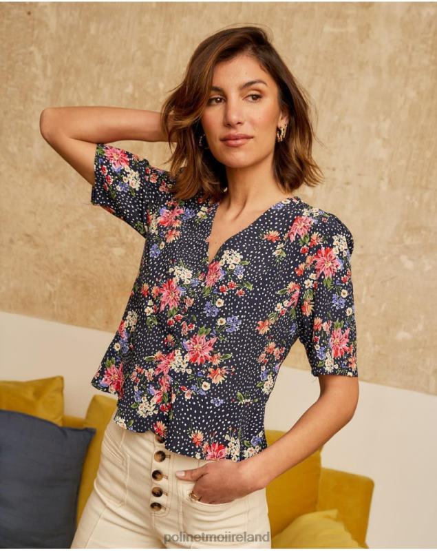 Polin et moi Topos Fabia Blouse LRX4D220 Clothing Marine