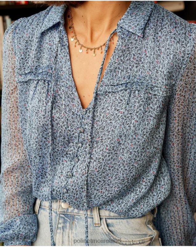 Polin et moi Xia Blouse Buttons LRX4D217 Clothing klein blue