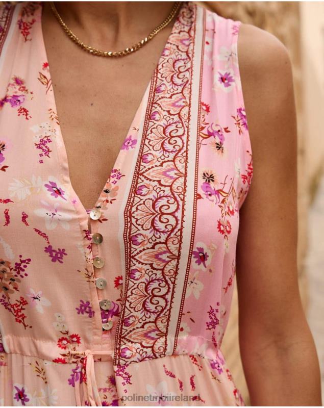 Polin et moi Adri Floral Dress LRX4D53 Clothing Salmon