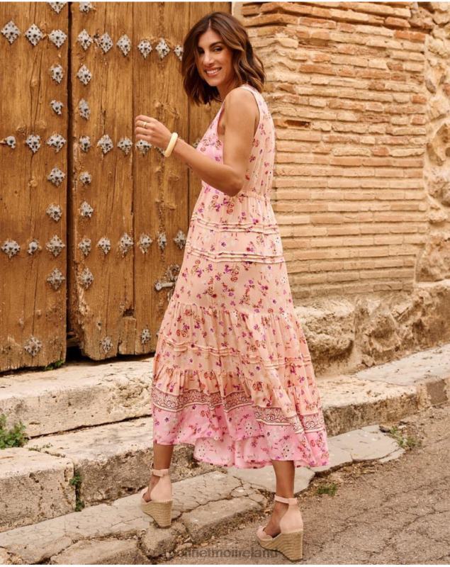 Polin et moi Adri Floral Dress LRX4D53 Clothing Salmon