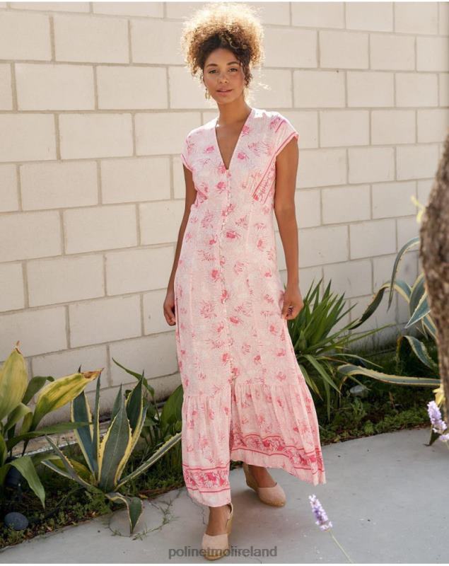 Polin et moi Adriana Buttons Dress LRX4D13 Clothing ROSE