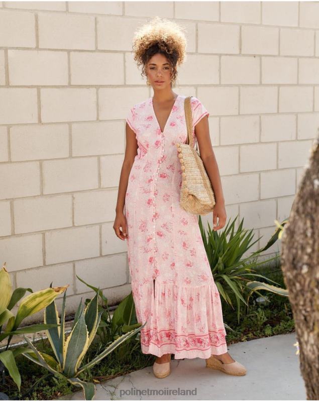 Polin et moi Adriana Buttons Dress LRX4D13 Clothing ROSE