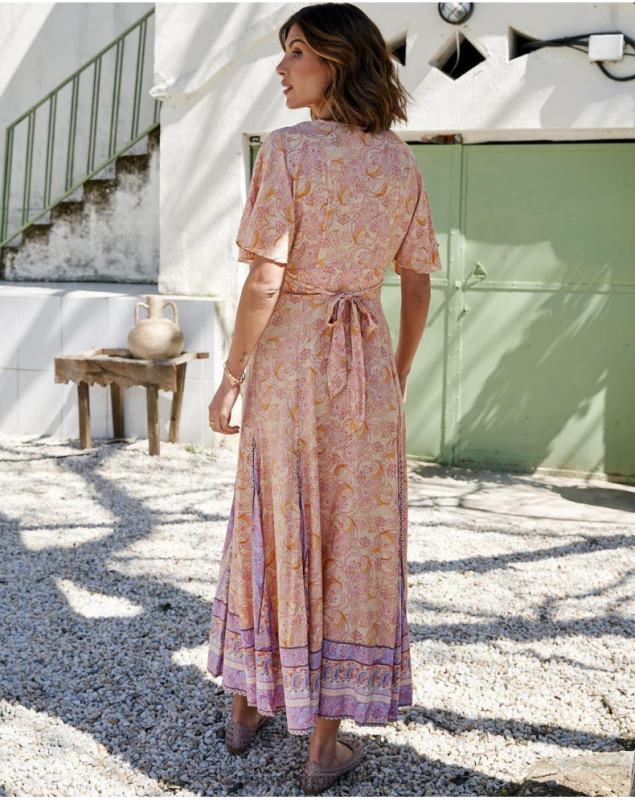 Polin et moi Agustina Buttons Dress LRX4D110 Clothing ochre