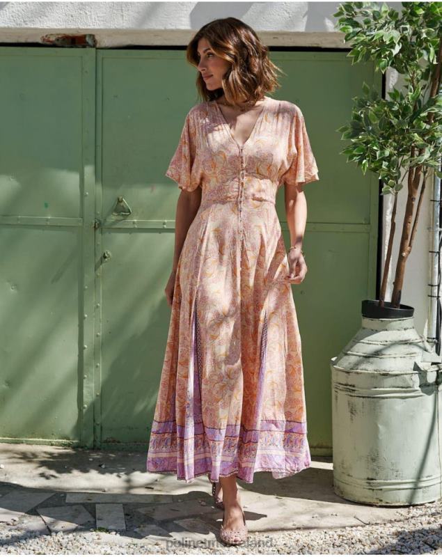 Polin et moi Agustina Buttons Dress LRX4D110 Clothing ochre