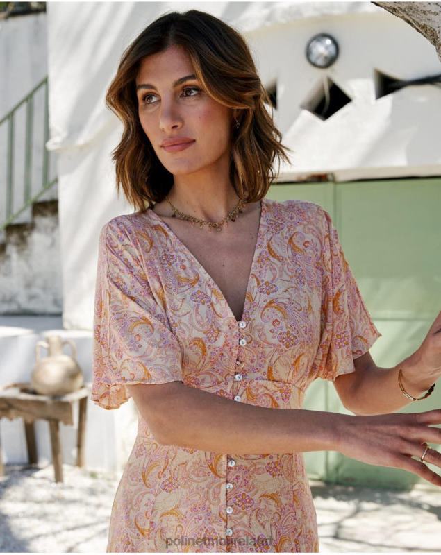 Polin et moi Agustina Buttons Dress LRX4D110 Clothing ochre