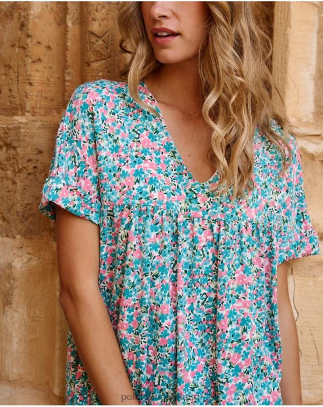 Polin et moi Babydoll Monkey Isabel LRX4D4 Clothing Turquoise