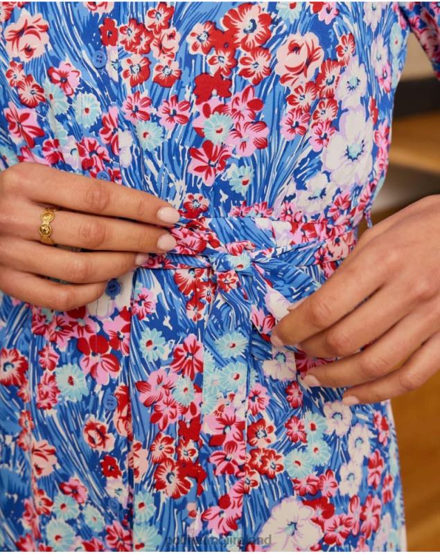 Polin et moi Camisero Flowers agata LRX4D51 Clothing klein blue