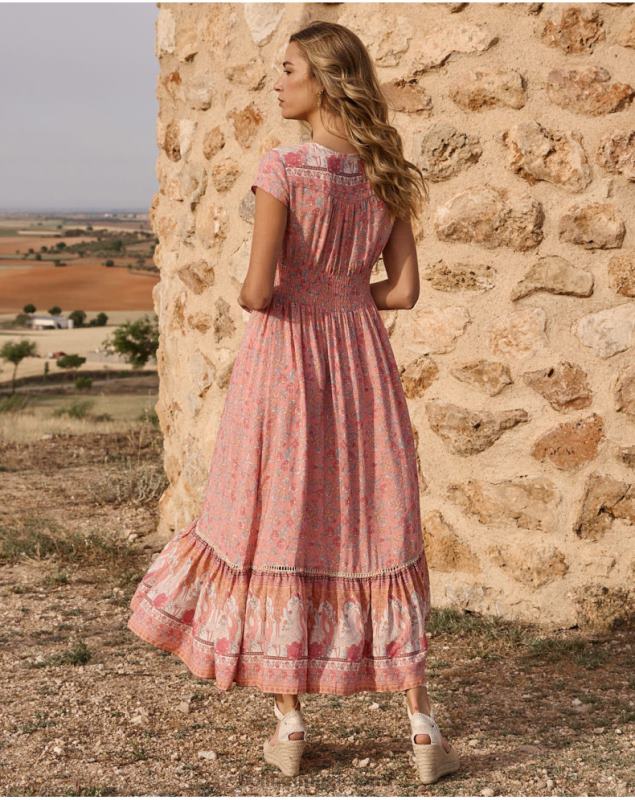 Polin et moi Carly Long Dress LRX4D124 Clothing Salmon