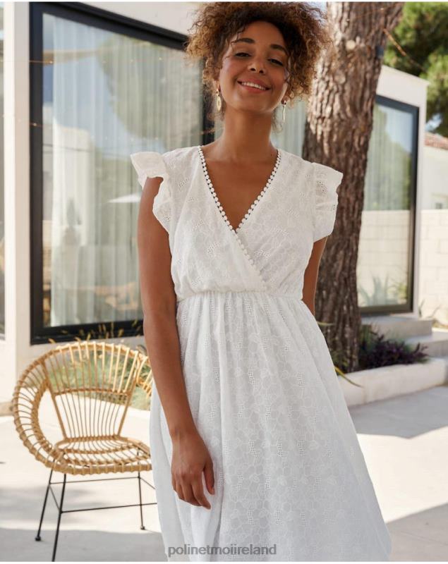 Polin et moi Diane Short Dress LRX4D384 Clothing WHITE