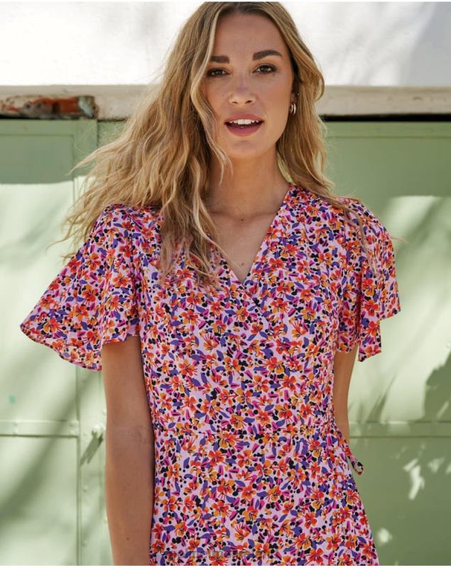 Polin et moi Dress Cross-over Carma LRX4D107 Clothing Lilac