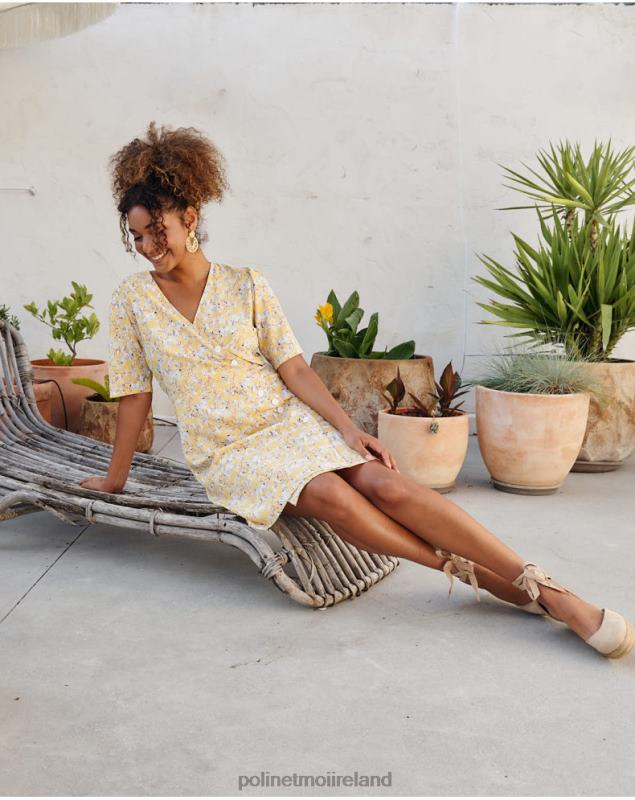 Polin et moi Dress Cross-over Edda LRX4D33 Clothing YELLOW