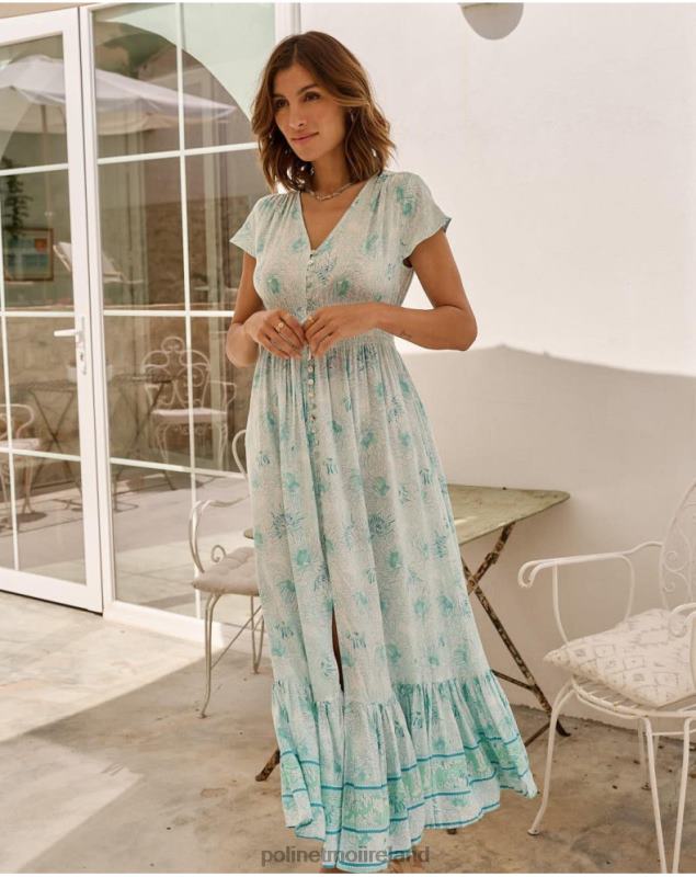 Polin et moi Dress Flared Vicky LRX4D62 Clothing Turquoise