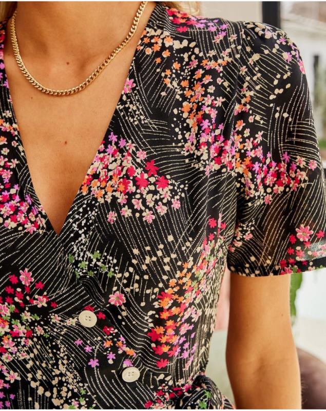 Polin et moi Dress Flowers Jara LRX4D116 Clothing black