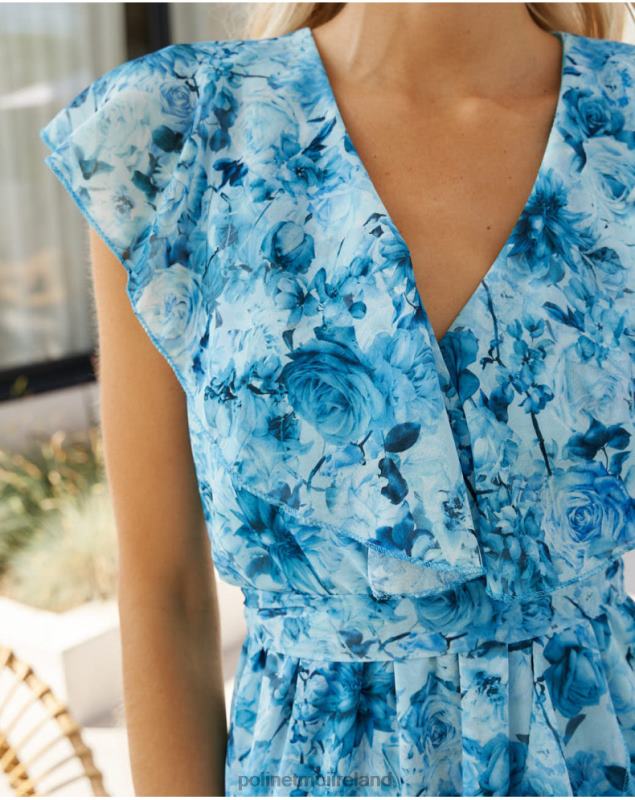 Polin et moi Dress Ruffled Damaris LRX4D12 Clothing Turquoise