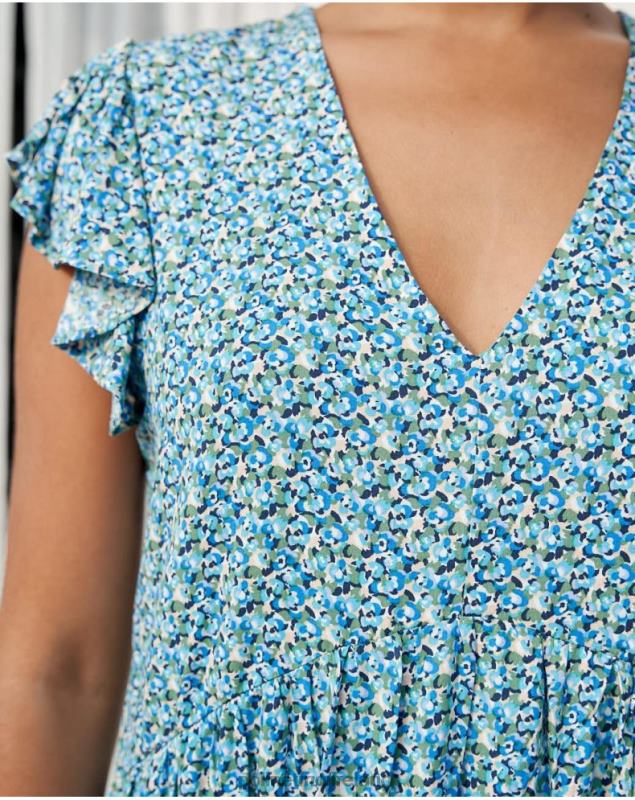 Polin et moi Dress Ruffled Lena LRX4D30 Clothing Klein Blue