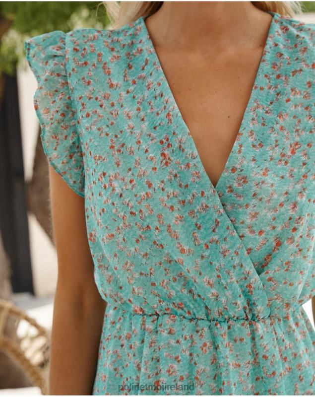 Polin et moi Dress ruffle Afri LRX4D21 Clothing Water Green