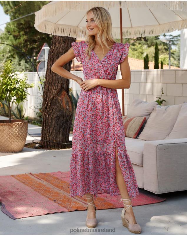 Polin et moi Floral Dress Noa LRX4D27 Clothing Fuchsia