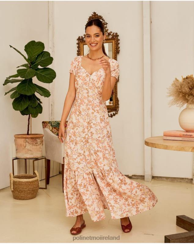 Polin et moi Floral dress Isolde LRX4D94 Clothing Salmon