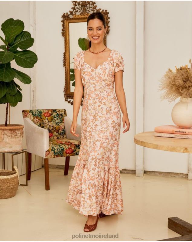 Polin et moi Floral dress Isolde LRX4D94 Clothing Salmon