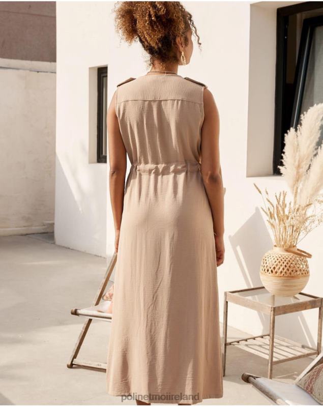 Polin et moi Lina Midi Dress LRX4D35 Clothing camel