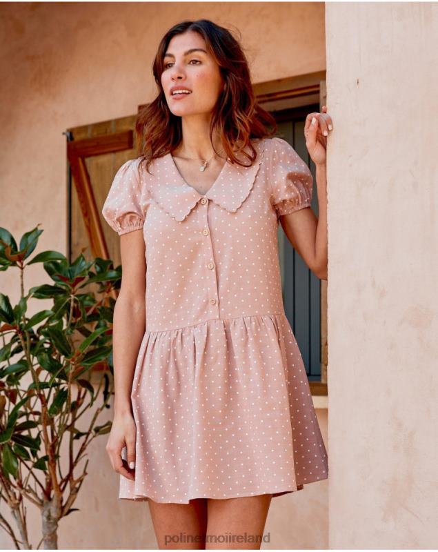 Polin et moi Loraine Neck Dress LRX4D145 Clothing Rose