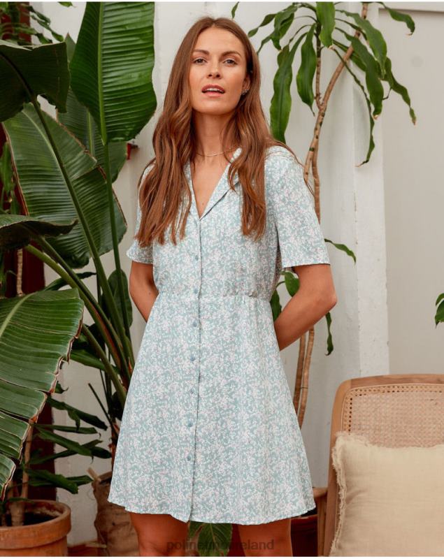 Polin et moi Marie Lapel Dress LRX4D142 Clothing Eucalyptus