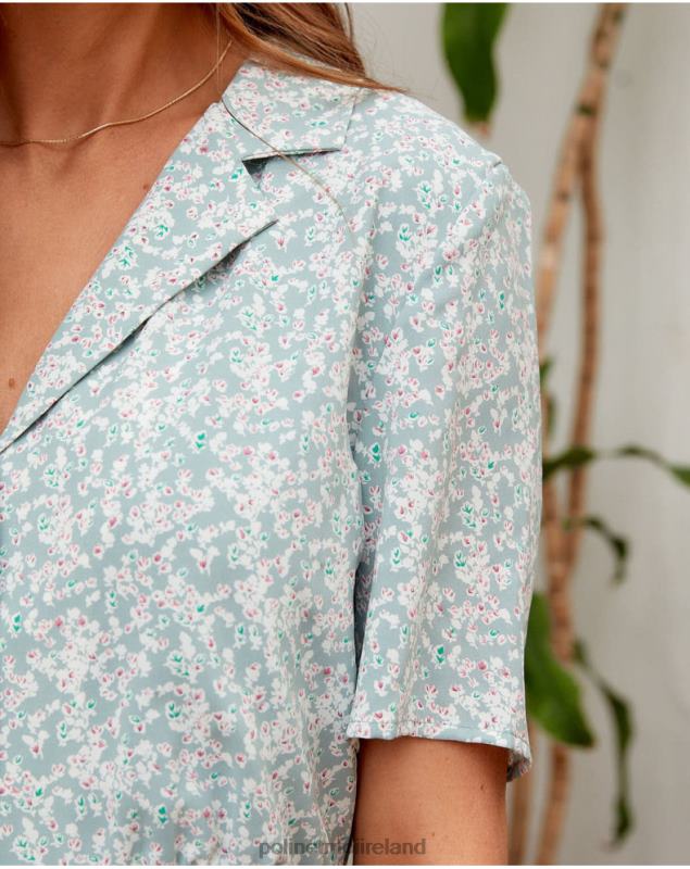 Polin et moi Marie Lapel Dress LRX4D142 Clothing Eucalyptus