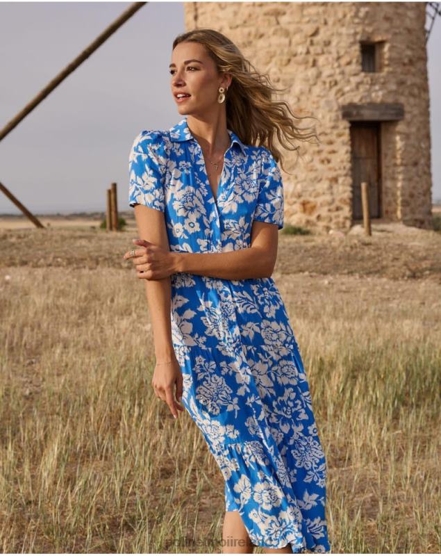 Polin et moi Matilda Print Dress LRX4D67 Clothing Klein Blue