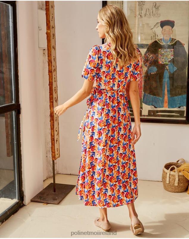 Polin et moi Midi dress Flowers Hannah LRX4D95 Clothing ORANGE