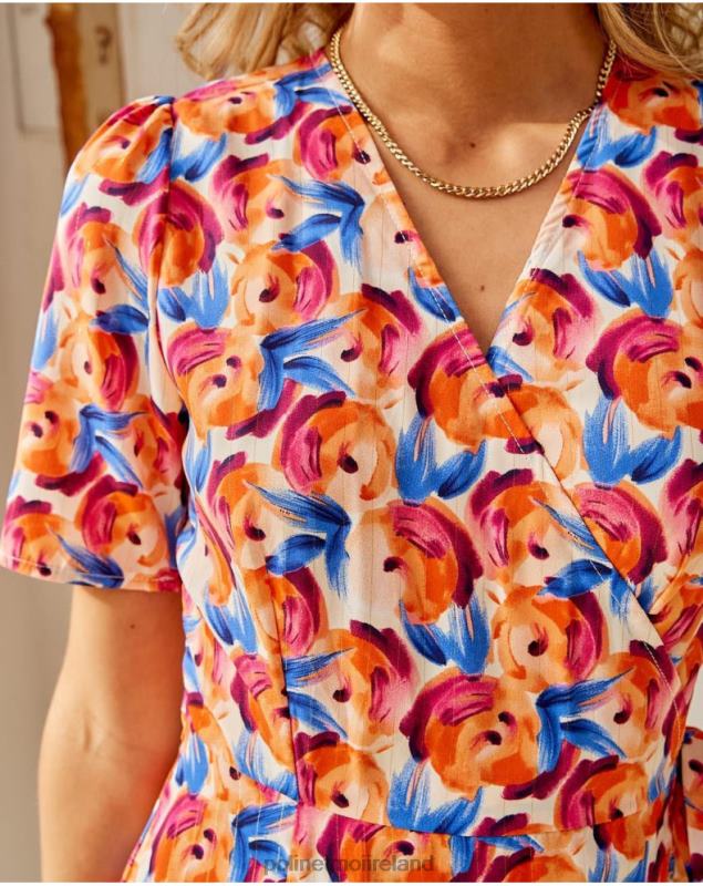 Polin et moi Midi dress Flowers Hannah LRX4D95 Clothing ORANGE