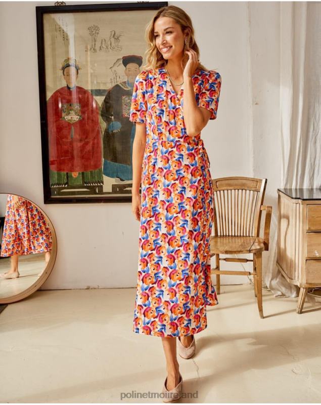 Polin et moi Midi dress Flowers Hannah LRX4D95 Clothing ORANGE