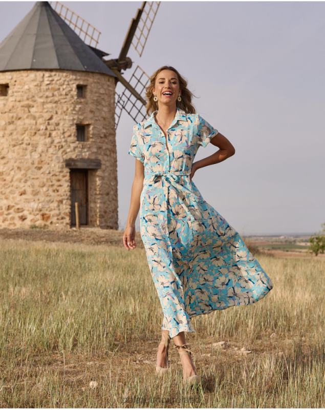 Polin et moi Narey Shirt Dress LRX4D99 Clothing Celestial