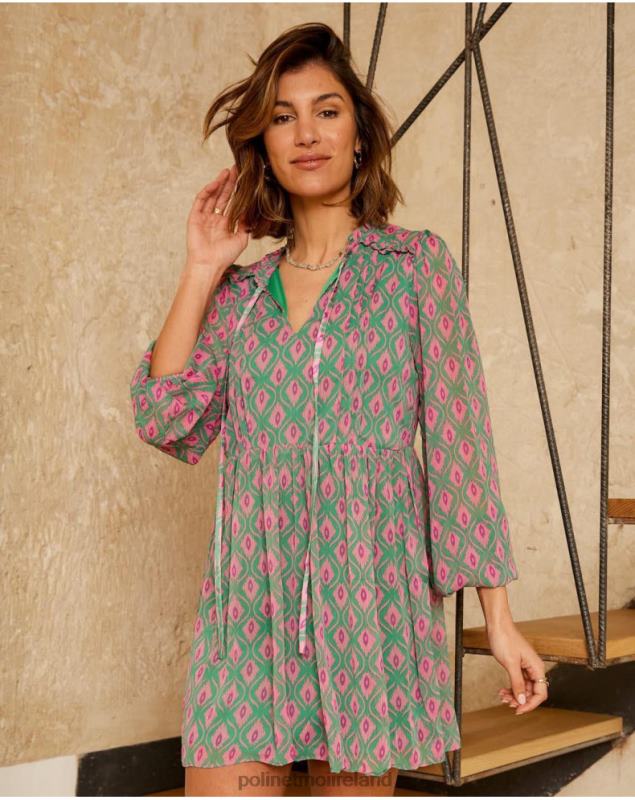 Polin et moi Rafaella Geometric Dress LRX4D135 Clothing Emerald green