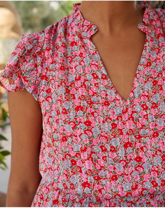 Polin et moi Saray Floral Dress LRX4D20 Clothing Fuchsia