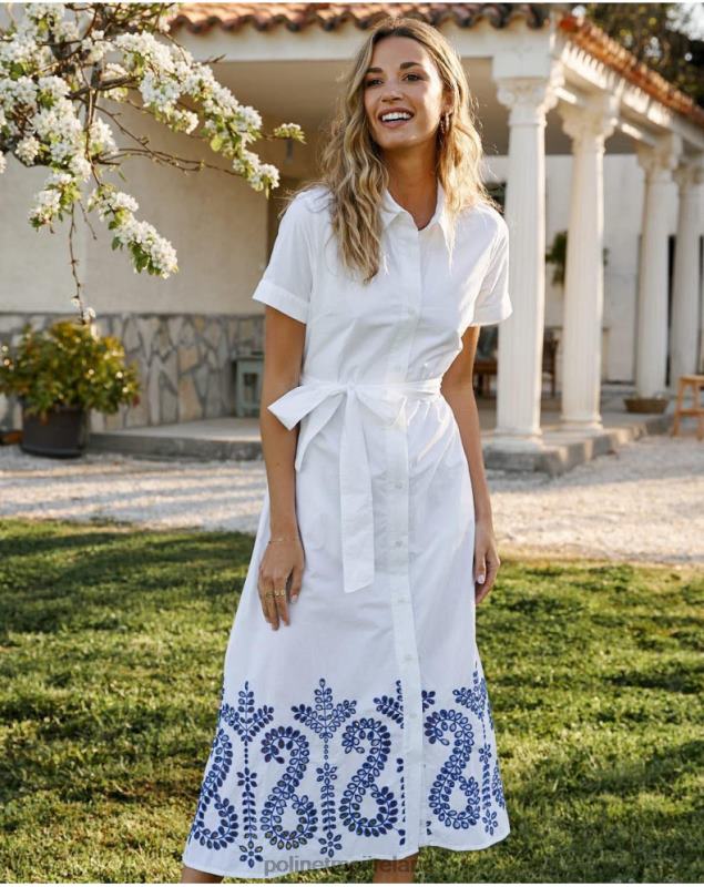 Polin et moi Tila Embroidery Dress LRX4D100 Clothing white