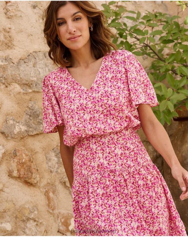 Polin et moi Yolanda Sleeves Dress LRX4D76 Clothing Fuchsia