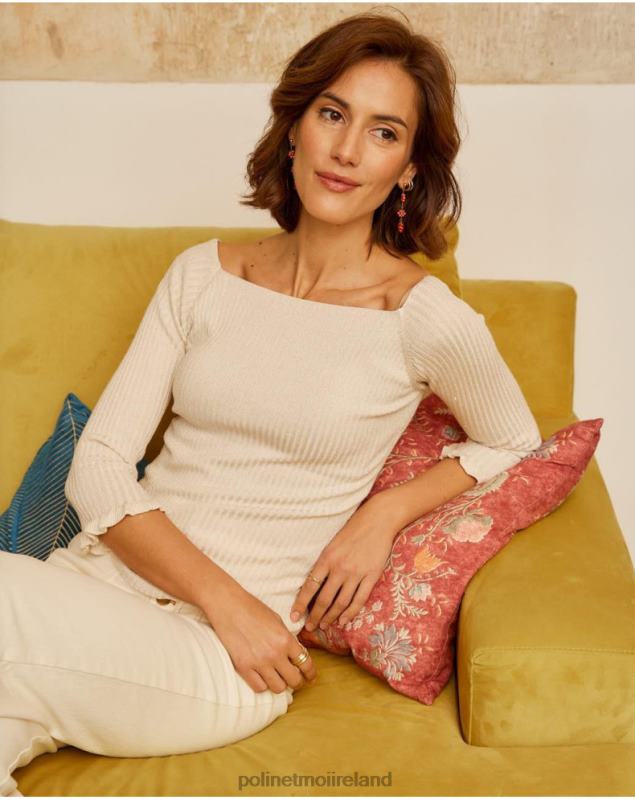 Polin et moi Sweater Knitted Fine LRX4D342 Clothing BEIGE/CREAM