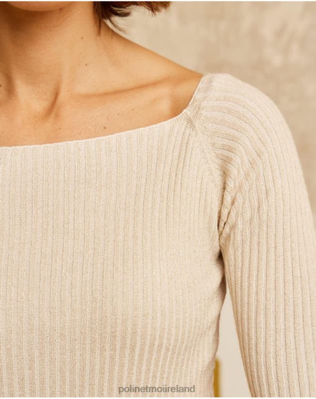 Polin et moi Sweater Knitted Fine LRX4D342 Clothing BEIGE/CREAM