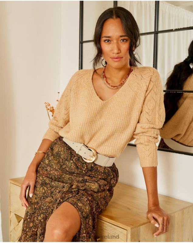 Polin et moi Sweater Standard Spikes LRX4D355 Clothing camel