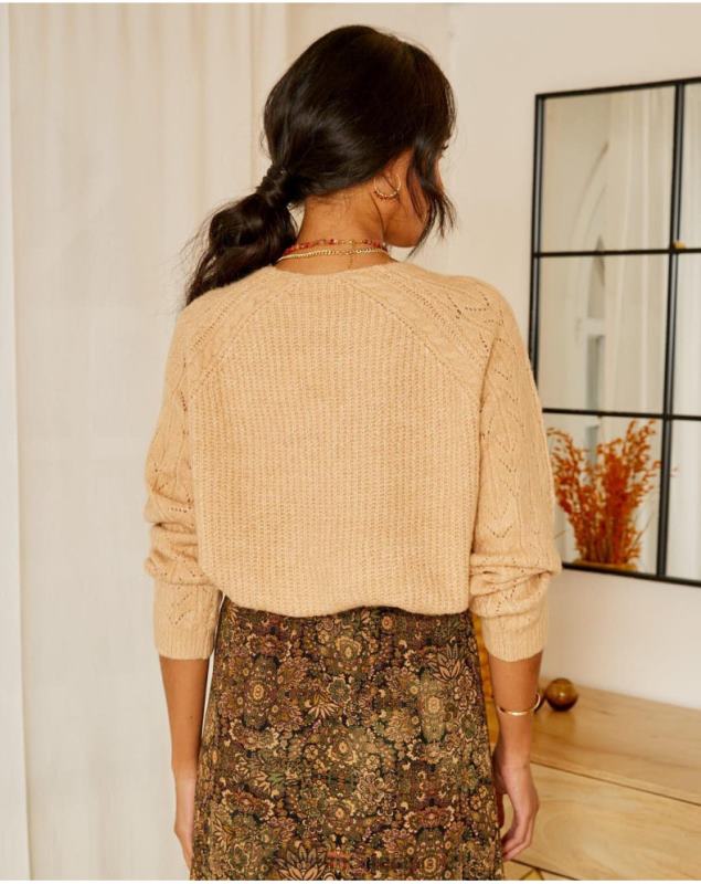 Polin et moi Sweater Standard Spikes LRX4D355 Clothing camel