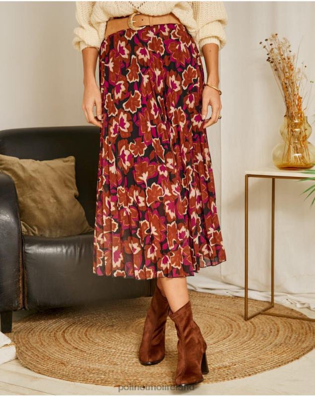 Polin et moi Floral skirt Suzy LRX4D323 Clothing Raspberry