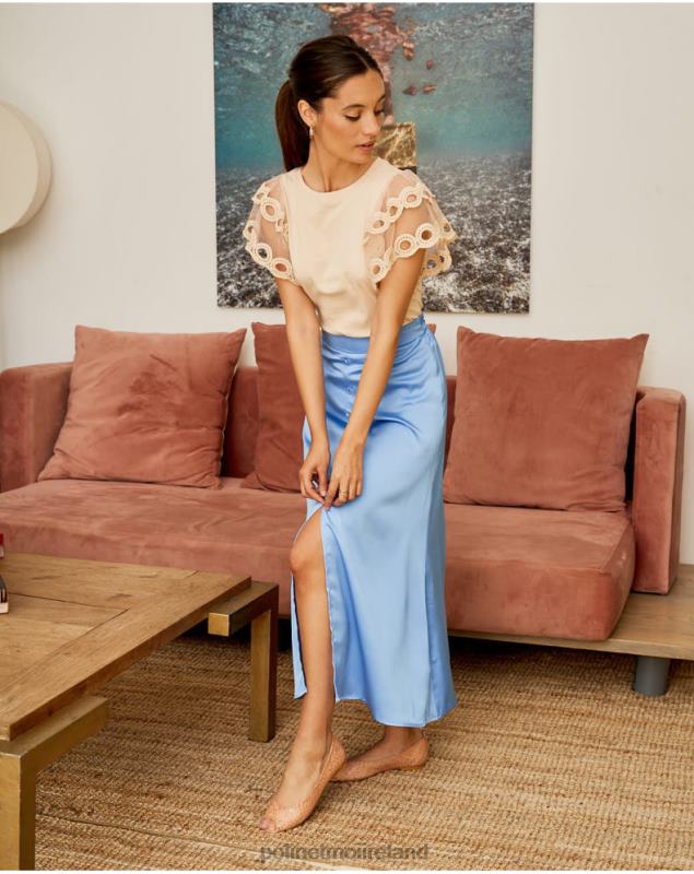 Polin et moi Maeva Button Skirt LRX4D301 Clothing Celestial