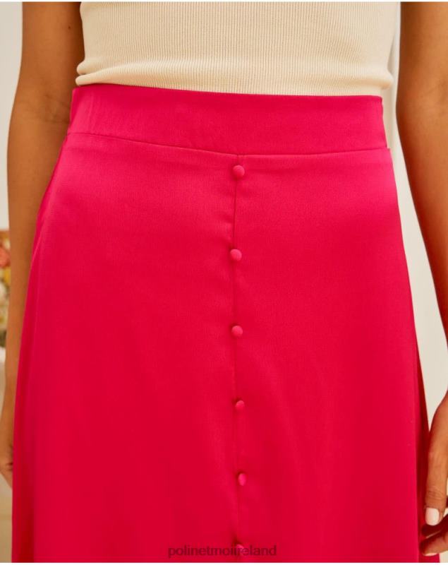 Polin et moi Maeva Button Skirt LRX4D313 Clothing cherry