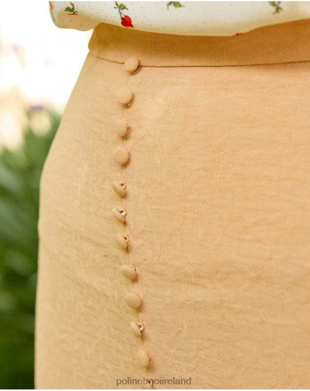 Polin et moi Melanie Button Skirt LRX4D317 Clothing Beige
