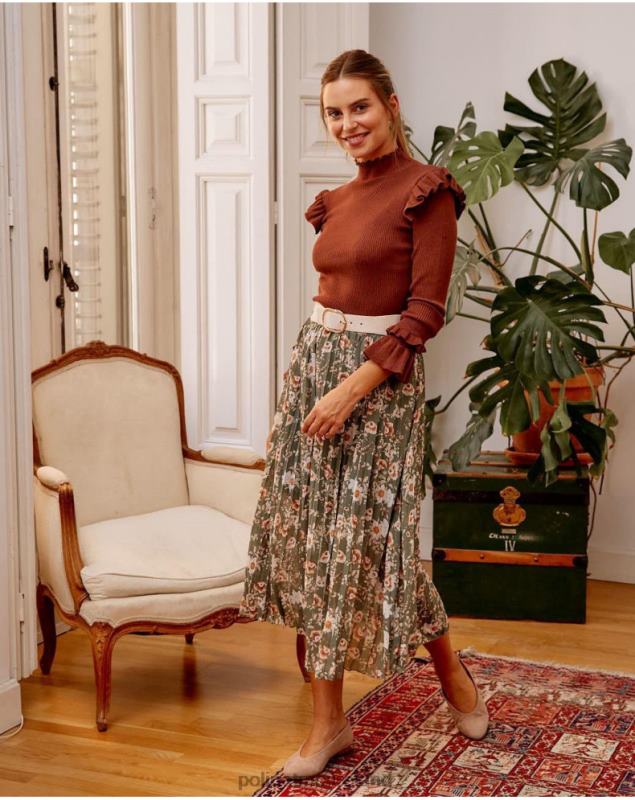 Polin et moi Pleated skirt Dunia LRX4D299 Clothing Kaki