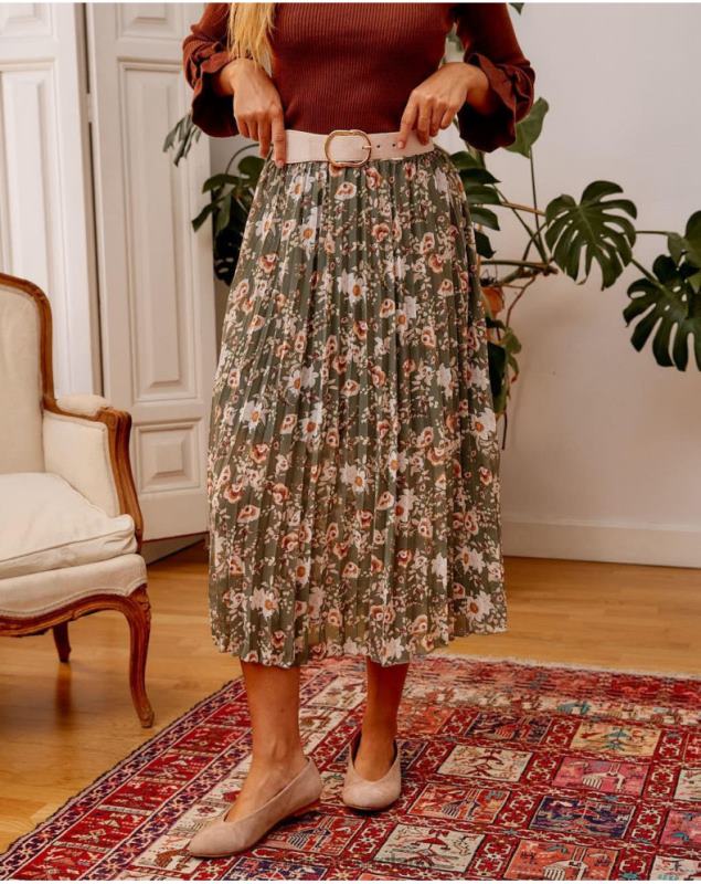 Polin et moi Pleated skirt Dunia LRX4D299 Clothing Kaki