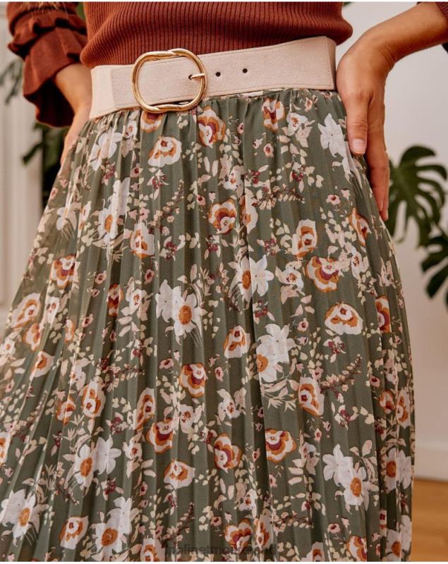 Polin et moi Pleated skirt Dunia LRX4D299 Clothing Kaki