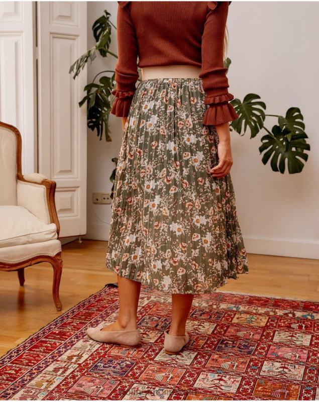 Polin et moi Pleated skirt Dunia LRX4D299 Clothing Kaki