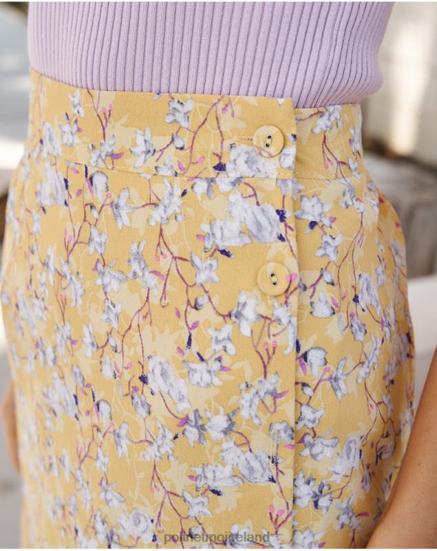 Polin et moi Skirt Flowers Genevieve LRX4D297 Clothing YELLOW