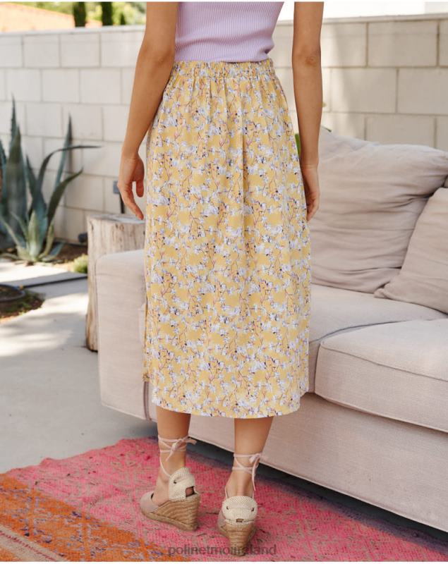 Polin et moi Skirt Flowers Genevieve LRX4D297 Clothing YELLOW